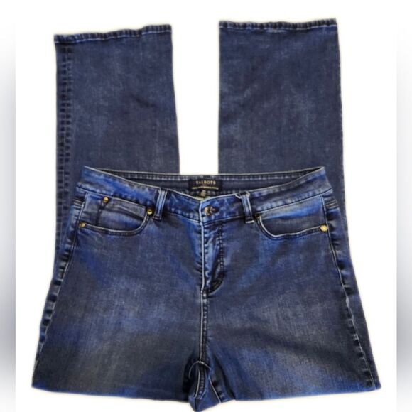 Talbots Simply Flattering 5-Pocket medium blue Curvy cut straight leg jeans 12P - Picture 2 of 6